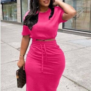 Crop Top Skirt Set